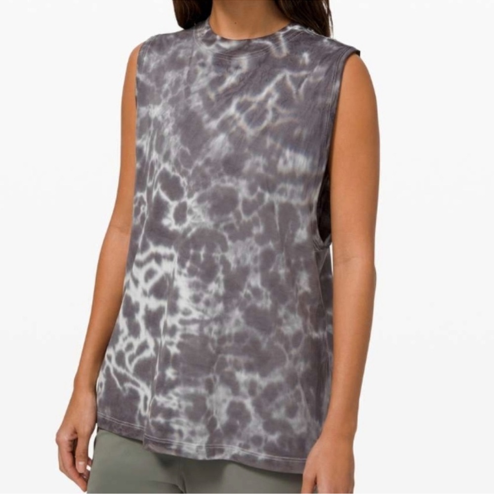 Lululemon Graphite Tie Dye All Yours Tank‎ Pima Cotton Size 6